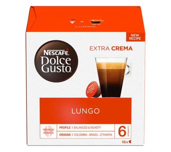 Capsules de café NESCAFE Dolce gusto lungo x16