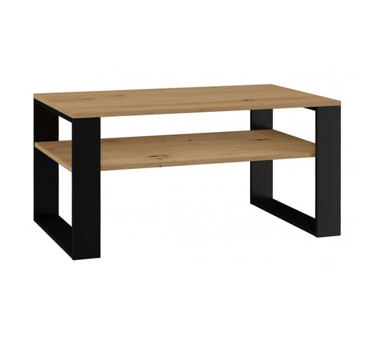 Asisa  Table Basse Rectangulaire Style Loft  Dimensions 90x58x50 Cm  Table Basse Avec Étagère