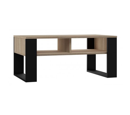 Aurea  Table Basse Rectangulaire Style Loft  Dimensions 90x58x50 Cm  Table Basse Avec 2 Étagères