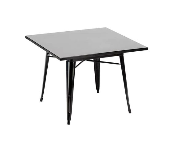 Table Industrielle En Acier Style Rétro 80x80 Pour Extérieur Lixforge