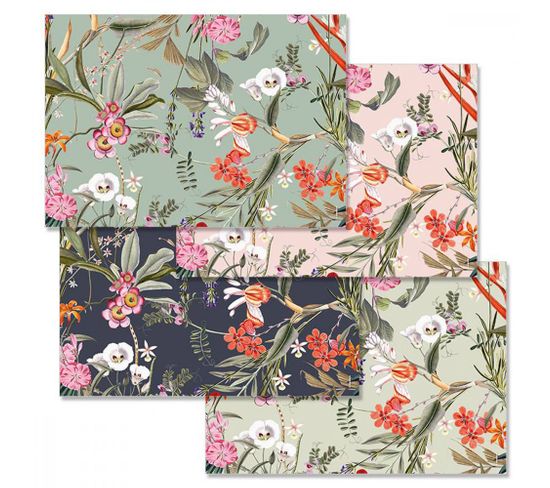 Sets De Table Papier Multicolore Floral Luxe