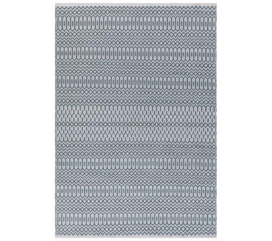 Tapis Intérieur Extérieur Shaley En Polyester Recyclé - Bleu Gris - 200x290 Cm