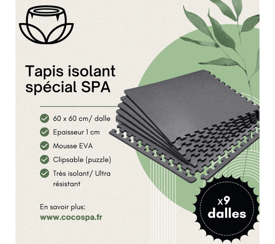 Tapis Isolation Du Sol Coco Spa - Epaisseur 1cm