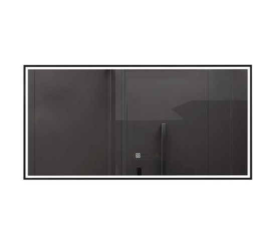 Miroir De Salle De Bain LED 60x120cm Rectangulaire Avec Cadre En Aluminium Noir