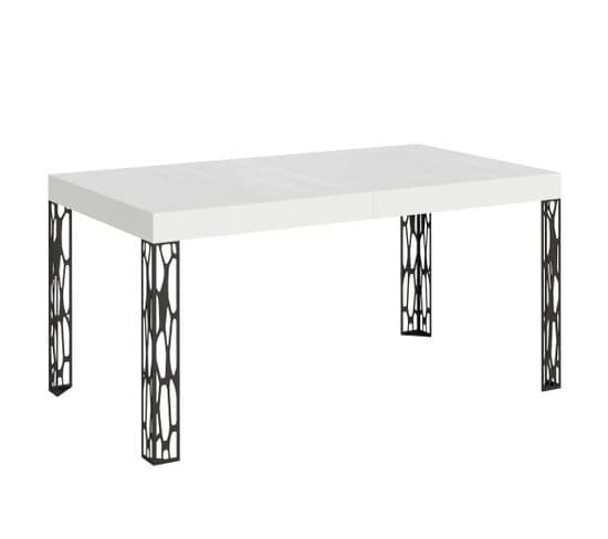 Table Extensible 90x160/264 Cm Ghibli Frêne Blanc Cadre Anthracite