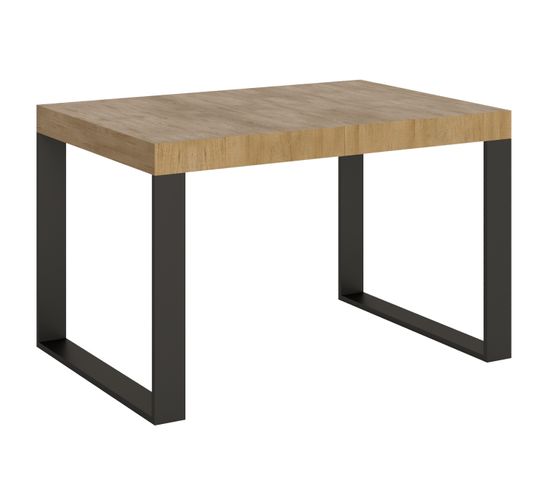 Table Extensible 90x130/234 Cm Tecno Chêne Nature Cadre Anthracite