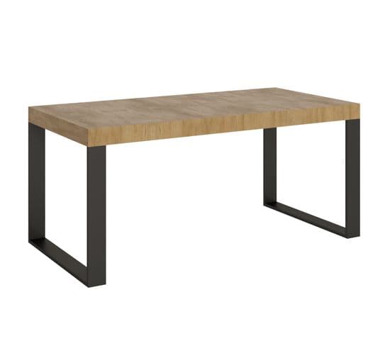 Table Extensible 90x180/284 Cm Tecno Chêne Nature Cadre Anthracite