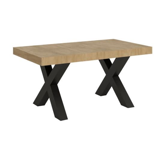 Table Extensible 90x160/264 Cm Traffic Chêne Nature Cadre Anthracite