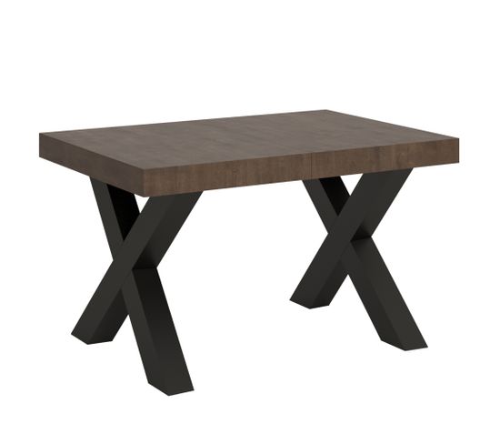 Table Extensible 90x130/390 Cm Traffic Noyer Cadre Anthracite