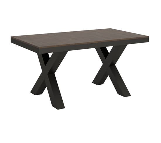 Table Extensible 90x160/264 Cm Traffic Evolution Noyer Cadre Anthracite