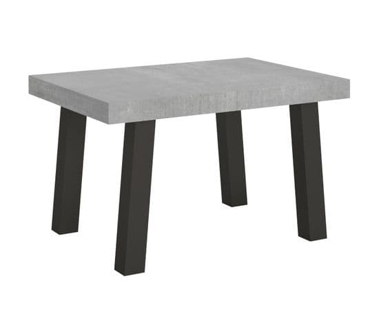 Table Extensible 90x130/234 Cm Bridge Ciment Cadre Anthracite