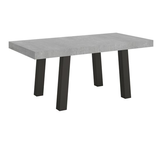 Table Extensible 90x180/284 Cm Bridge Ciment Cadre Anthracite