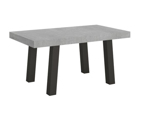 Table Extensible 90x160/420 Cm Bridge Ciment Cadre Anthracite
