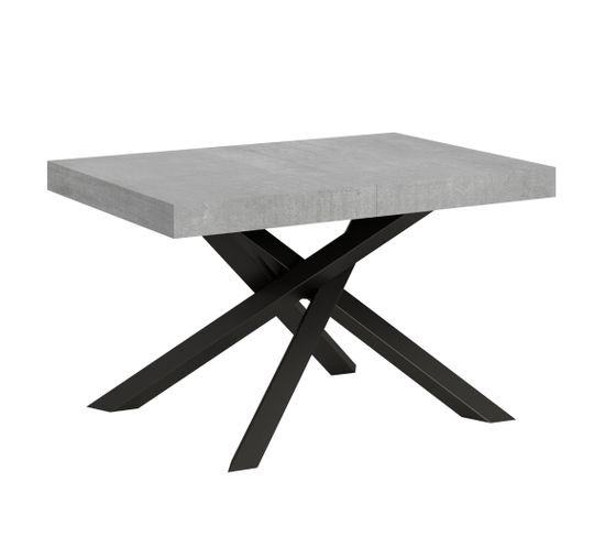 Table Extensible 90x130/234 Cm Volantis Ciment Cadre Anthracite