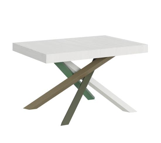 Table Extensible 90x130/234 Cm Volantis Frêne Blanc Cadre 4/a