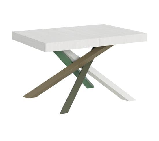 Table Extensible 90x130/390 Cm Volantis Frêne Blanc Cadre 4/a