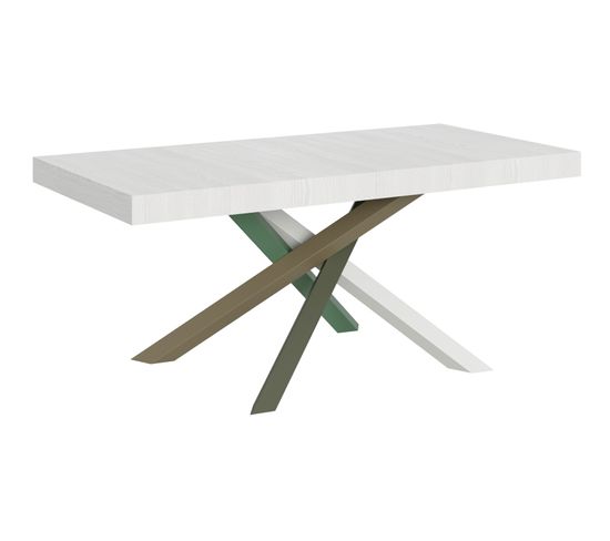 Table Extensible 90x180/440 Cm Volantis Frêne Blanc Cadre 4/a