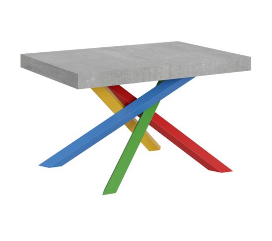 Table Extensible 90x130/390 Cm Volantis Ciment Cadre 4/b