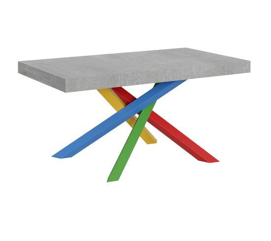 Table Extensible 90x160/420 Cm Volantis Ciment Cadre 4/b