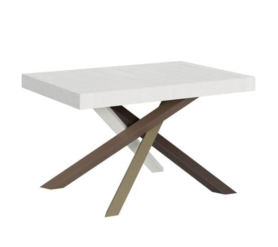 Table Extensible 90x130/234 Cm Volantis Frêne Blanc Cadre 4/c