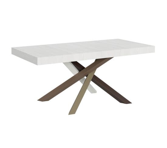 Table Extensible 90x180/284 Cm Volantis Frêne Blanc Cadre 4/c