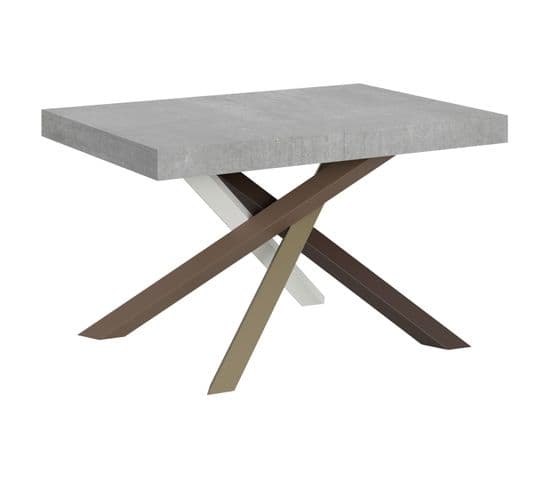 Table Extensible 90x130/390 Cm Volantis Ciment Cadre 4/c