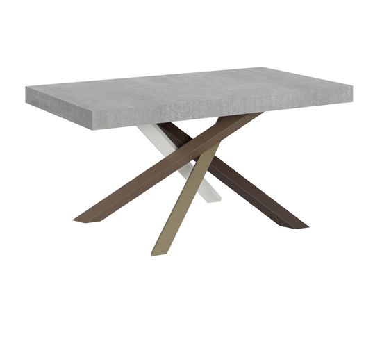 Table Extensible 90x160/420 Cm Volantis Ciment Cadre 4/c