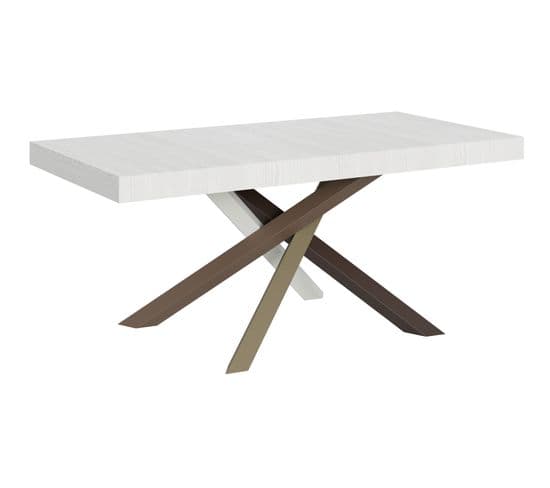 Table Extensible 90x180/440 Cm Volantis Frêne Blanc Cadre 4/c
