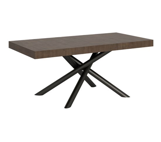 Table Extensible 90x180/284 Cm Famas Noyer Cadre Anthracite