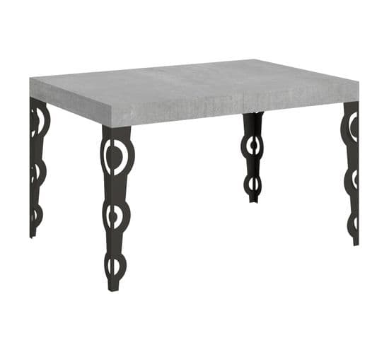 Table Extensible 90x130/234 Cm Karamay Ciment Cadre Anthracite
