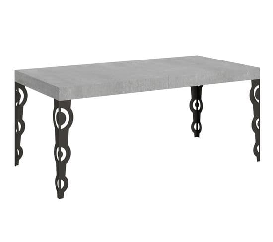 Table Extensible 90x180/284 Cm Karamay Ciment Cadre Anthracite