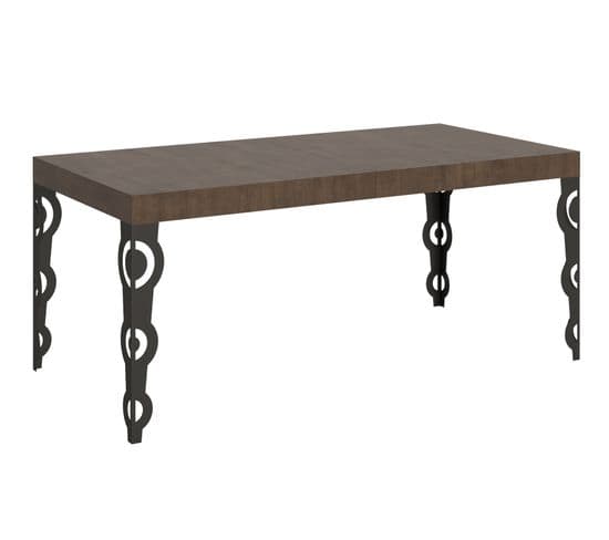 Table Extensible 90x180/440 Cm Karamay Noyer Cadre Anthracite