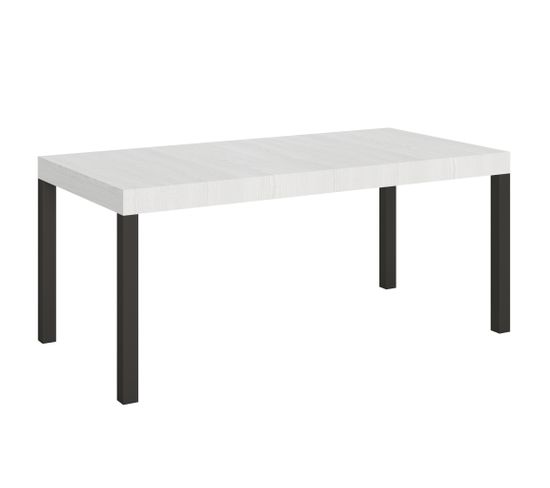Table Extensible 90x180/284 Cm Everyday Frêne Blanc Cadre Anthracite