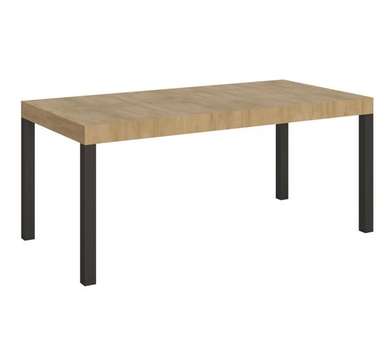Table Extensible 90x180/440 Cm Everyday Chêne Nature Cadre Anthracite