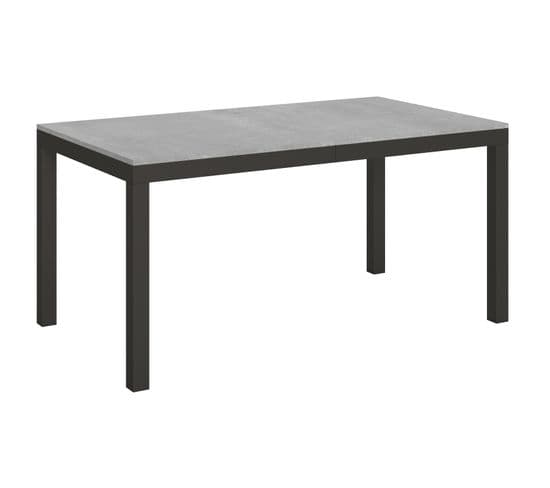 Table Extensible 90x160/420 Cm Everyday Evolution Ciment Cadre Anthracite
