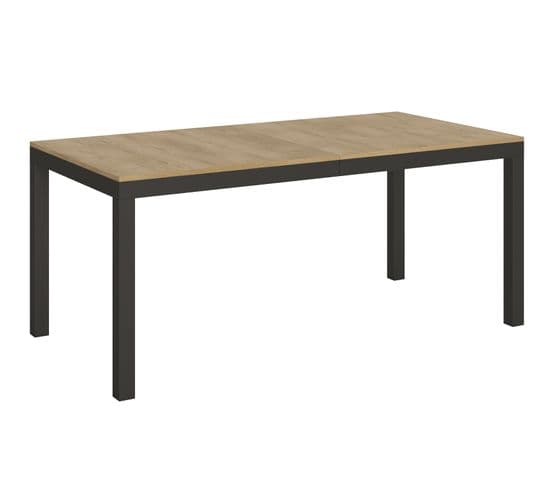 Table Extensible 90x180/440 Cm Everyday Evolution Chêne Nature Cadre Anthracite