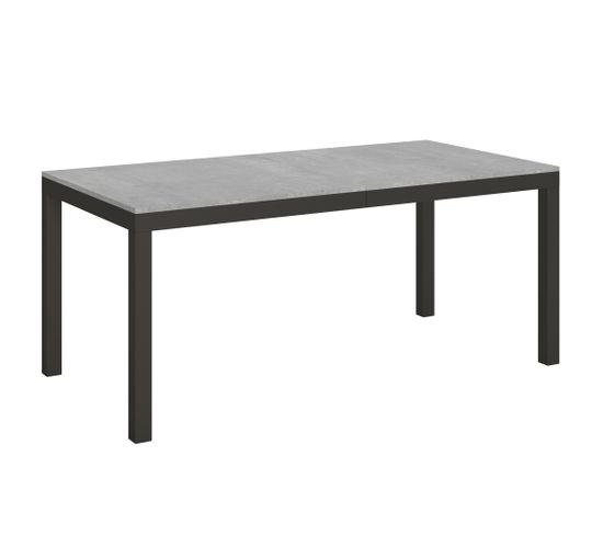 Table Extensible 90x180/440 Cm Everyday Evolution Ciment Cadre Anthracite