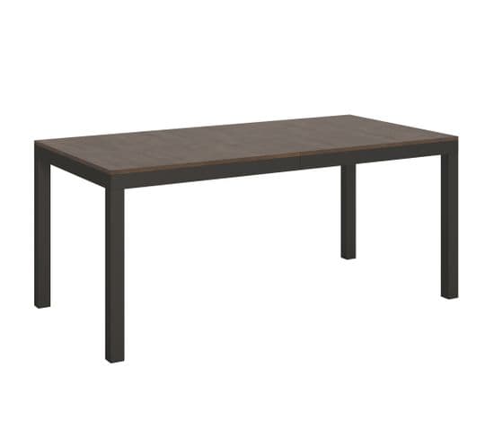 Table Extensible 90x180/440 Cm Everyday Evolution Noyer Cadre Anthracite