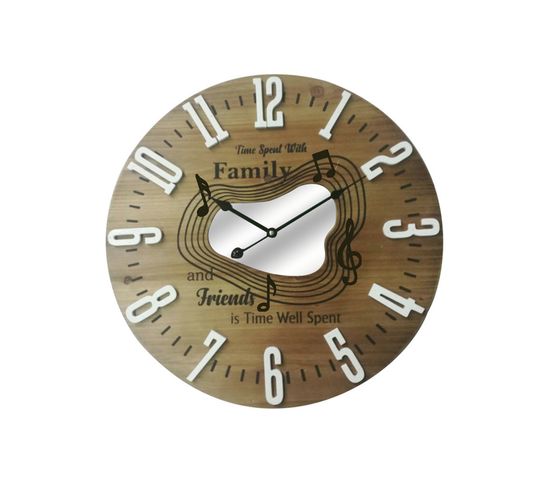 Horloge Murale Grande Mdf Style Friends Family Moderne 50x50x4,5