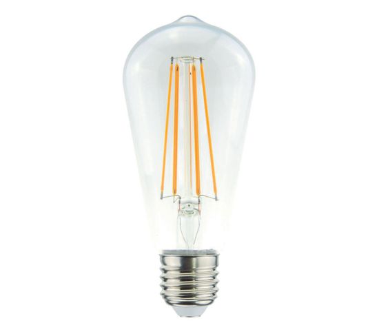 Ampoule Filament Clear En Verre, 6,4 X 6,4 X 14,5 Cm, 1 X E27, 7,5w, 250lm, 2200k, 240v