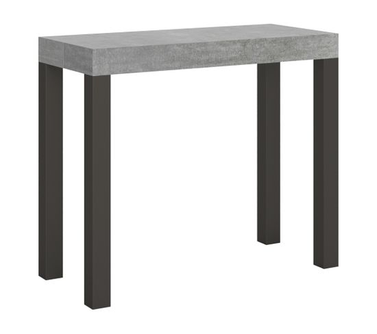 Console Extensible 90x40/196 Cm Everyday Small Ciment Cadre Anthracite
