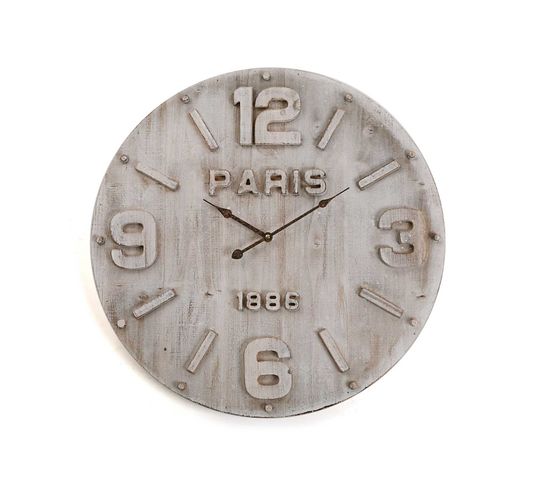 Horloge Murale Pour La Cuisine, Pendule Pour Salon Mitchell 60x4,5x60cm,bois, Gris