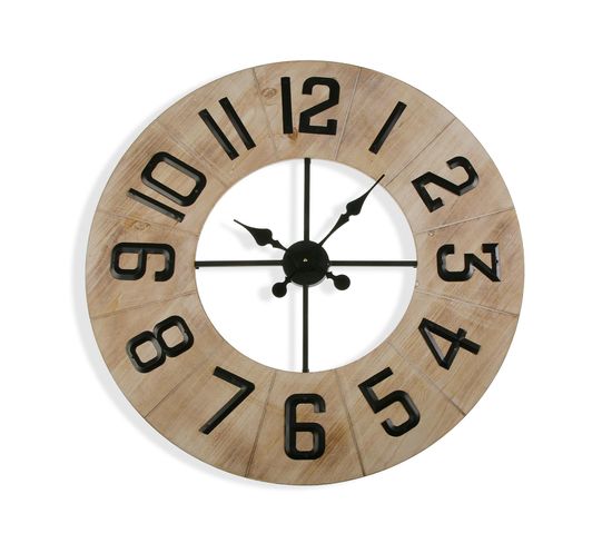 Horloge Murale Pour La Cuisine, Pendule Pour Salon Richard 76x5x76cm,métal, Marron