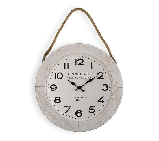 Horloge Murale Pour La Cuisine, Pendule Pour Salon Bourke 50x5x51,5cm,bois, Gris