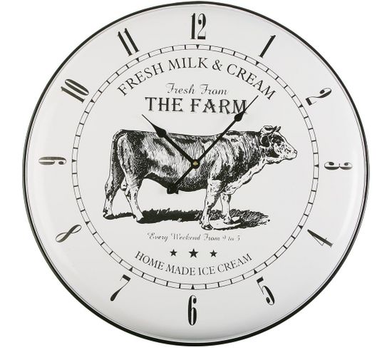Horloge Murale En Métal Farmers Market 61.5 Cm Vache