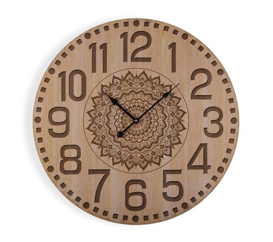 Horloge Murale Pour La Cuisine, Pendule Pour Salon Ashburton 58x3x58cm,bois, Marron