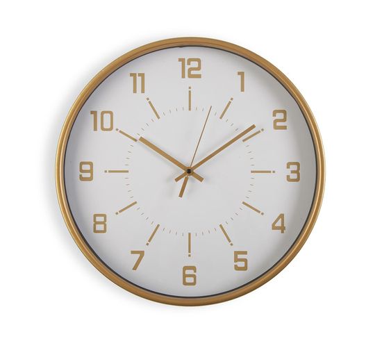 Horloge Murale Pour La Cuisine, Pendule Pour Salon Chatton 40x6x40cm,bois, Blanc