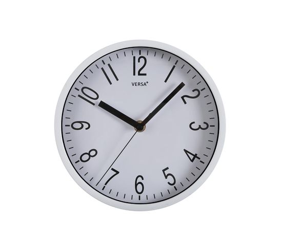 Horloge Murale Pour La Cuisine, Pendule Pour Salon Raven 20x4,3x20cm,polypropylène, Blanc Et Noir