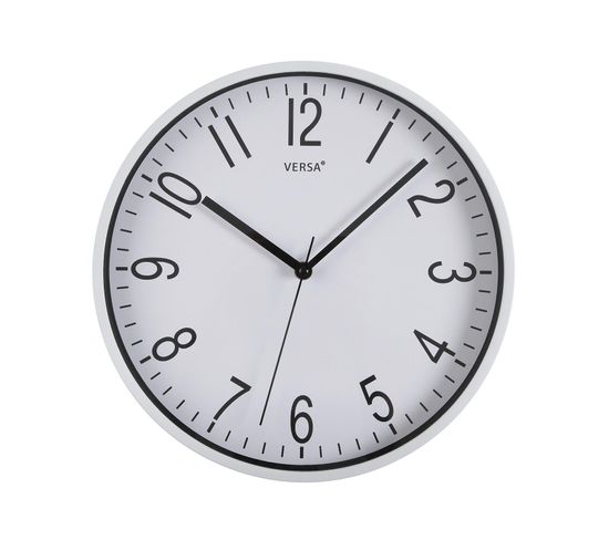 Horloge Murale Pour La Cuisine, Pendule Pour Salon Raven 30x4,3x30cm,polypropylène, Blanc Et Noir