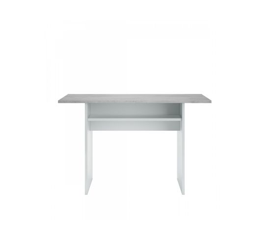 Table Auxiliaire Aaron Extensible L120 X P35/70 cm -  Blanc / Béton